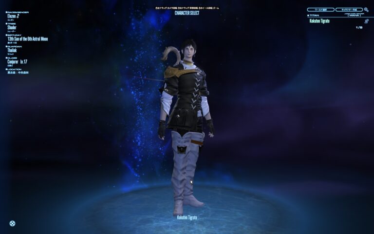 ファイナルファンタジーXIV（FF14）のログイン画面