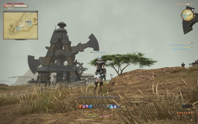 ファイナルファンタジーXIV（FF14）のフィールド画面