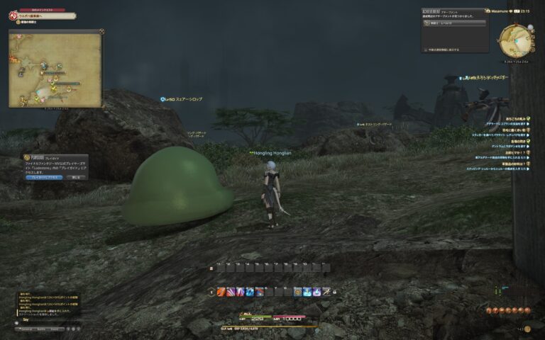 ファイナルファンタジーXIV（FF14）のフィールド画面