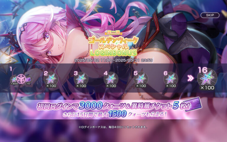 ヘブンバーンズレッド（ヘブバン）のログインボーナス