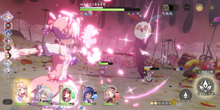 魔法少女まどかマギカ Magia Exedraのバトル画面