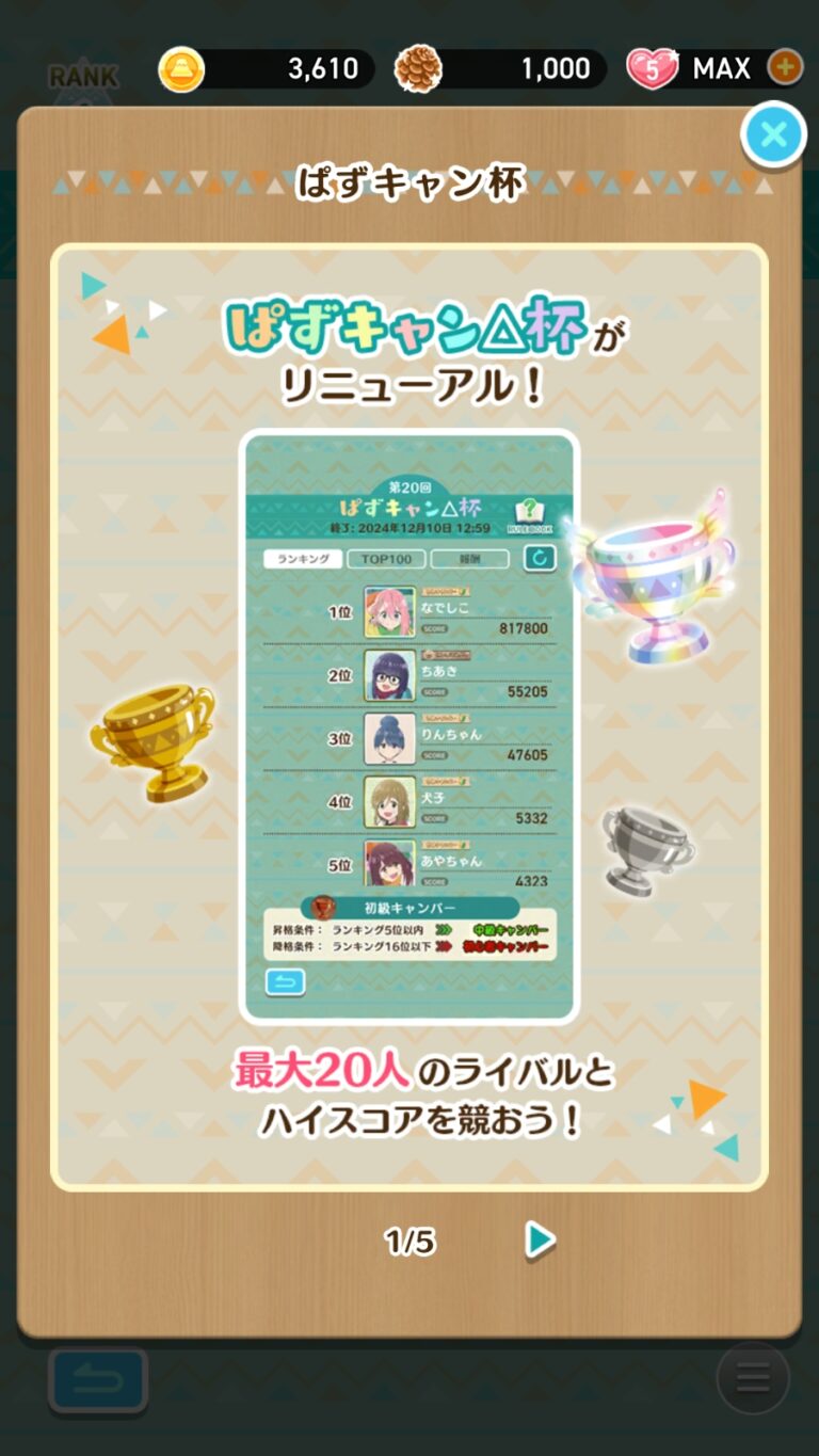 ゆるキャン△〜ぱずるキャンプ〜のポップアップガイド